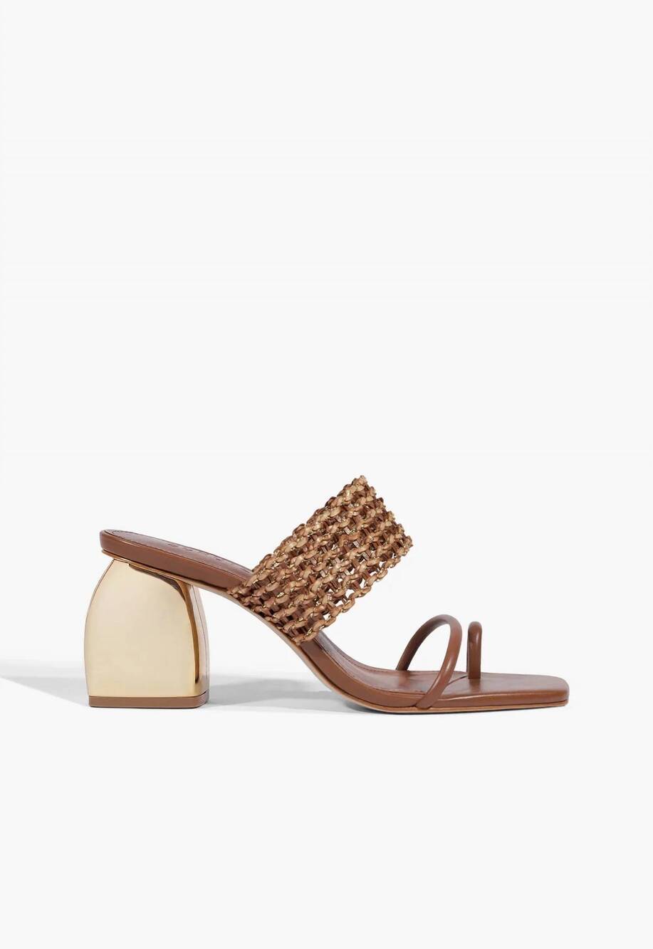 NEW SCHUTZ women's aberdeen mid sandal in cognac